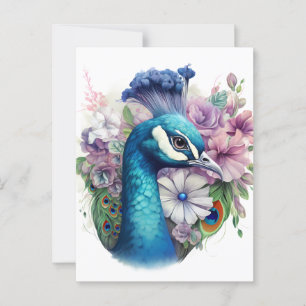 Colorful Peacock Postcard
