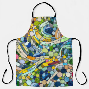 Colorful Pebbles Mosaic Art Apron