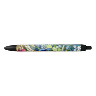 Colorful Pebbles Mosaic Art Black Ink Pen