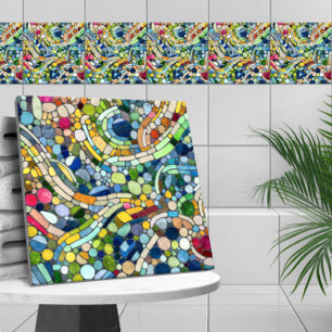 Colorful Pebbles Mosaic Art Tile