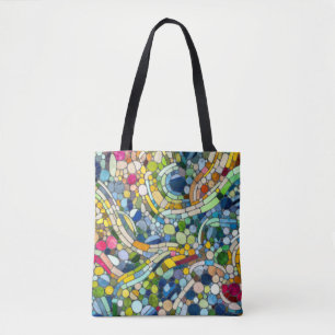 Colorful Pebbles Mosaic Art Tote Bag