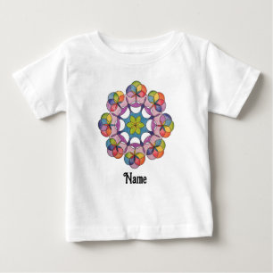 Colorful Pencil Drawn Geometric Mandala Customized Baby T-Shirt