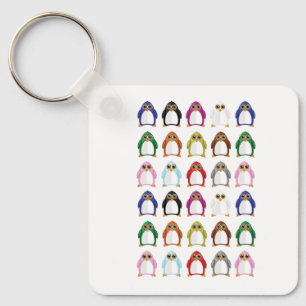 Colorful Penguin Pattern Cute Kawaii Keychain