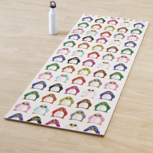 Colorful Penguin Pattern Fun Whimsical Cute Animal Yoga Mat