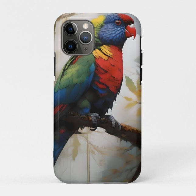 Colorful Perch: A Rainbow Lorikeet in the Tree Case-Mate iPhone Case (Back)