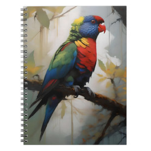 Colorful Perch: A Rainbow Lorikeet in the Tree Notebook