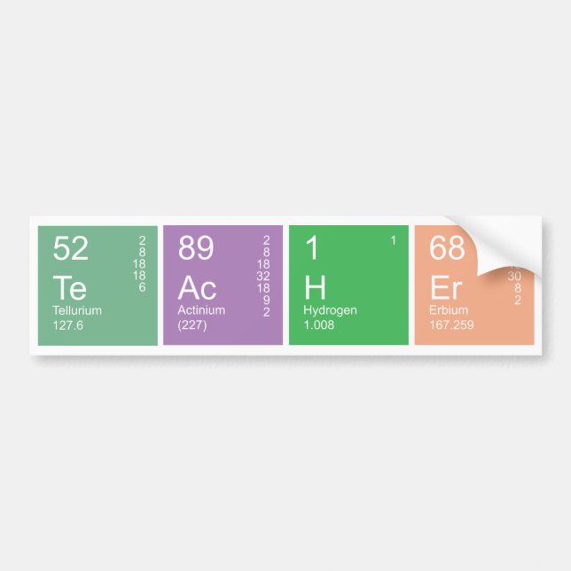 Colorful Periodic Table Science Teacher Bumper Sticker (Front)