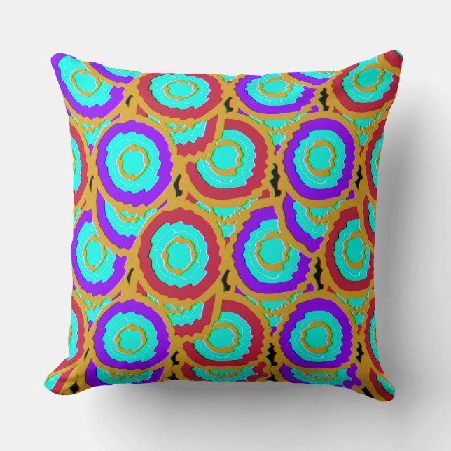 Colorful Persian Carpet Geometric Pattern  Cushion (Front)