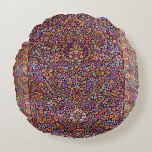 Colorful Persian Rug Pattern Round Cushion