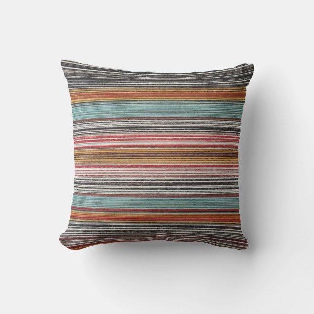 Colorful Peruvian Stripes Cushion (Front)