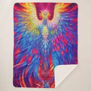 Colorful Phoenix Sherpa Blanket