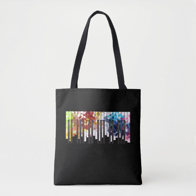 Colorful Piano Keys Music Lover Pianist Tote Bag (Front)