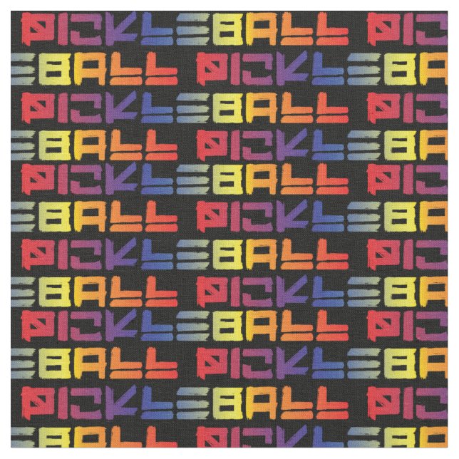 Colorful Picklaball pattern Fabric (Close Up)