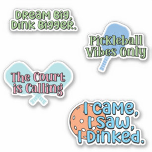 Colorful Pickleball Player Sticker Pack