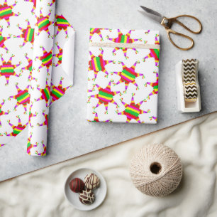 Colorful Piñata Wrapping Paper for Las Posadas