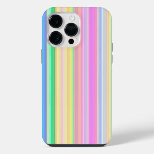 COLORFUL PINK BLUE GREEN YELLOW PURPLE STRIPES iPhone 14 PRO MAX CASE
