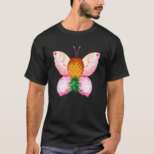 Colorful Pink Butterfly Women Swinger Upside Down  T-Shirt