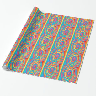 Colorful pinwheel design wrapping paper