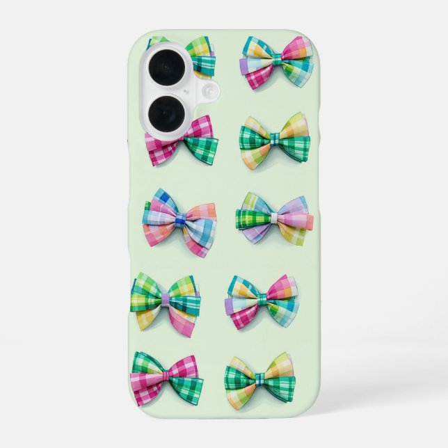 Colorful Plaid Bows & Bow Ties Pattern Phone Case (Back)