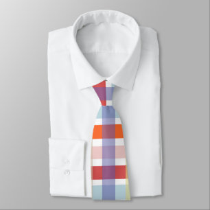Colorful Plaid Check Pattern Tie