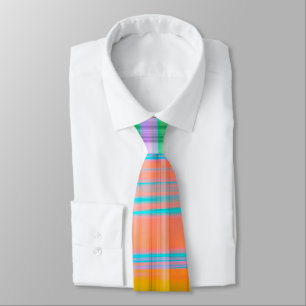 Colorful Plaid Stripe Tie