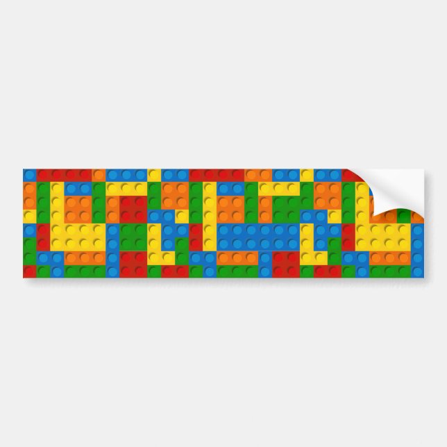 colorful plastic blocks bumper sticker (Front)
