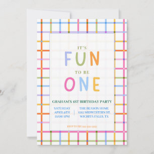 Colorful, Playful It's Fun to be ONE birthday Invitation