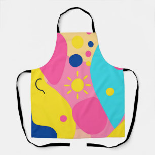 Colorful Playful Organic Shapes Pattern Apron