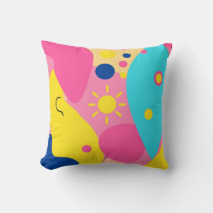 Colorful Playful Organic Shapes Pattern Cushion