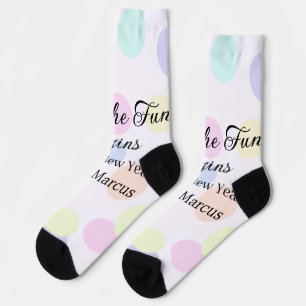 Colorful polka dots let's the fun begins new year  socks