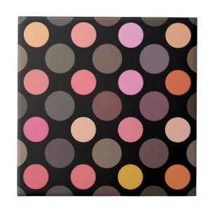 colorful polka dots on black tile