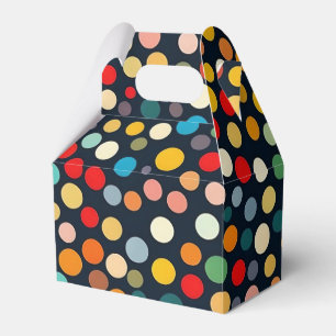 Colorful Polka Dots on Dark Background Favour Box