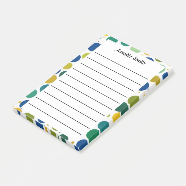 Colorful polka Dots personalized Post-it Notes (Angled)