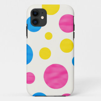 Colorful Polka Dots Pink Blue Yellow Retro Case-Mate iPhone Case