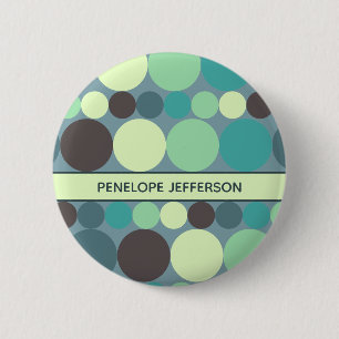 Colorful Polka Dots Stripe Simple Personalized 6 Cm Round Badge