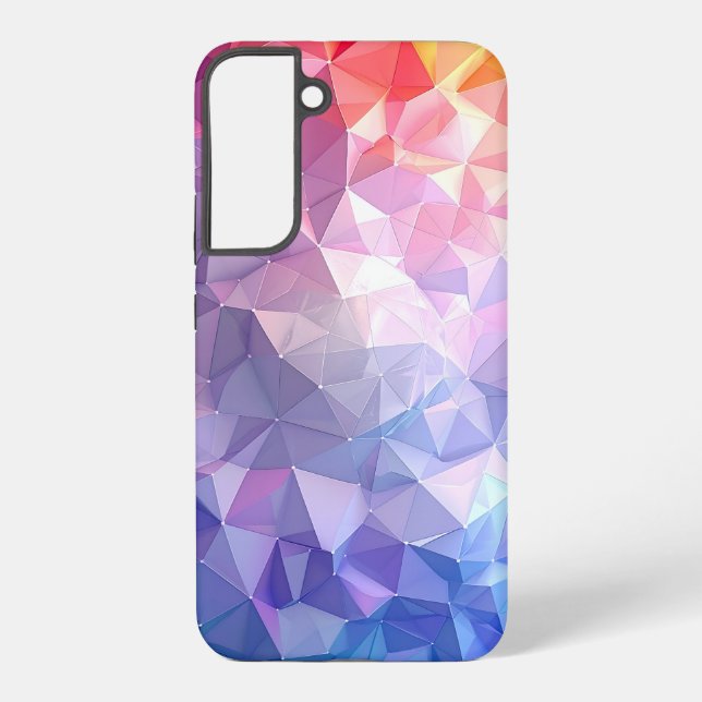 Colorful Polygon Gradient Abstract Design Samsung Galaxy S22+ Case (Back)