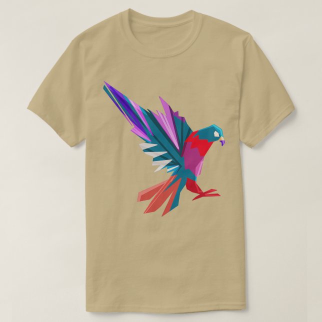 Colorful Polygon Pigeon Whisperer Bird Animal Gift T-Shirt (Design Front)