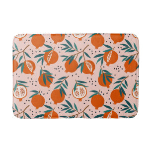 Colorful Pomegranate Pattern Bath Mat