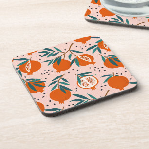 Colorful Pomegranate Pattern Coaster
