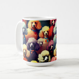 Colorful Poodle Mug Artistic Coffee Cup for Dog