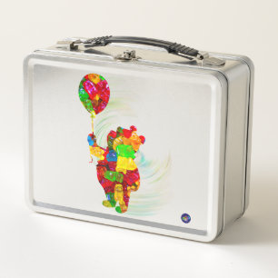 Colorful Pooh  Metal Lunch Box