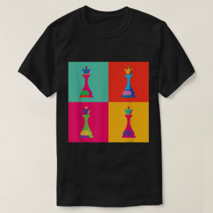 Colorful Pop Art Chess Queen T-Shirt
