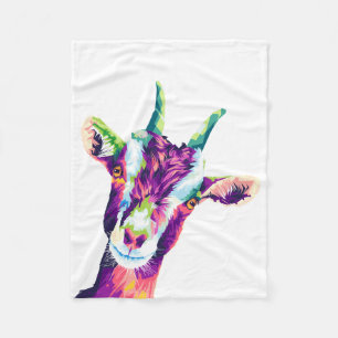 Colorful Pop Art Goat Fleece Blanket