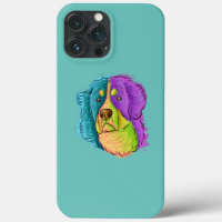 Colorful Pop Art Portrait Bernese Mountain Dog