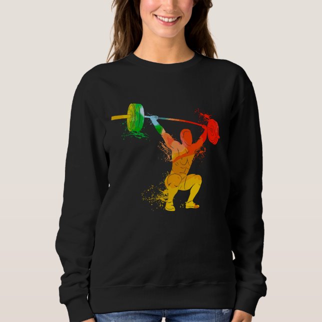Colorful Pop Portrait Bodybuilding Weightlifting Sweatshirt (Front)