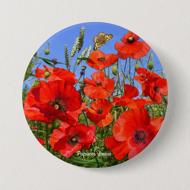 Colorful Poppy Field 7.5 Cm Round Badge (Front)