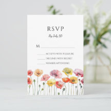 Colorful poppy wild flowers wedding 
