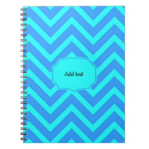 Colorful popular design in blue and turquoise notebook