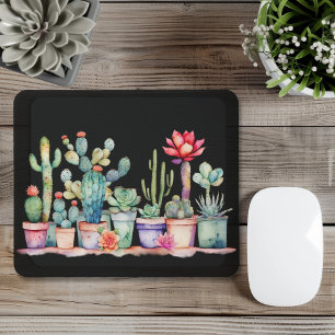 Colorful Potted Cacti And Succulents  Mouse Pad