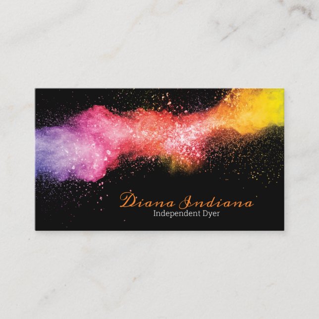 Colorful Powders Yarn Dyeing Business Card (Front)